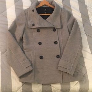 H&M women's coat light gray -size 8 - EUC
